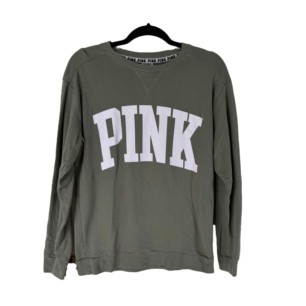 Victoria's Secret PINK Olive Oversized Sweatshirt. Size Small EUC